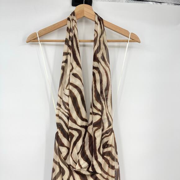 Zara | NWT Animal Print Mesh Maxi Dress - 8088/032/037 M - Picture 8 of 13